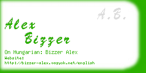 alex bizzer business card